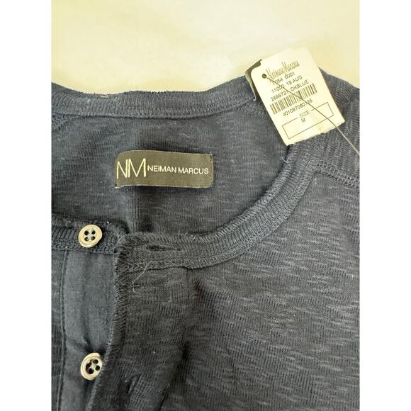 NWT Neiman Marcus Knit Henley Navy Blue - Men's Medium - Picture 8 of 8